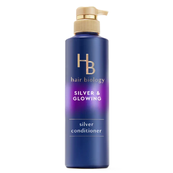 Hair Biology Silver and Glowing Conditioner, 12.8 oz, Purple formula helps correct yellow tones