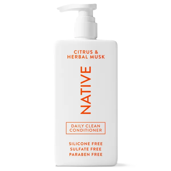 Native Daily Clean Conditioner, Citrus & Herbal Musk, 16.5 oz, made with clean ingredients