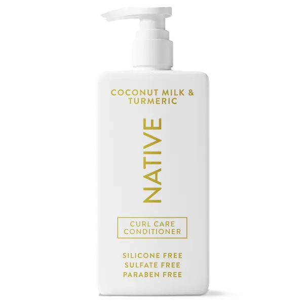 Native Curl Care Conditioner, Coconut Milk & Turmeric, 16.5 oz, silicone free sulfate free, paraben free