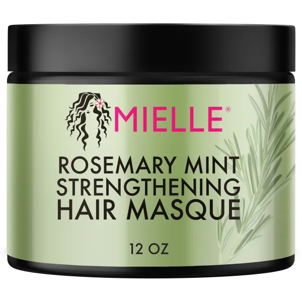 Mielle Rosemary Mint Strengthening Hair Masque, 12 oz, made with certified organic ingredients
