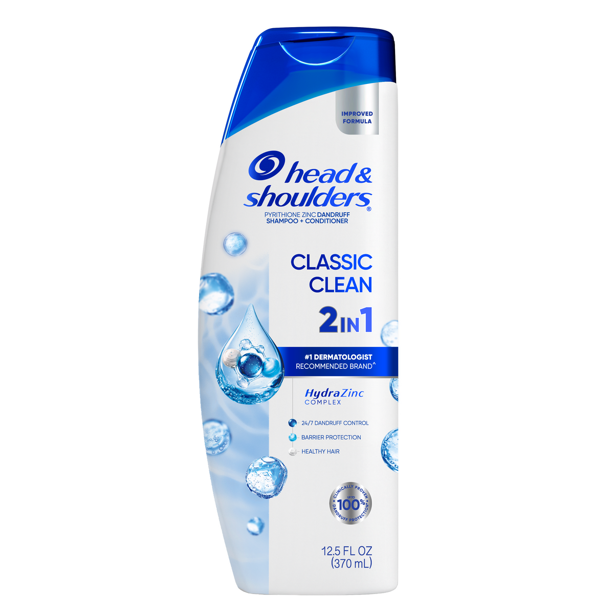 2 in 1 Classic Clean Dandruff Shampoo and Conditioner, 24/7 Dandruff Protection, with Zinc Pyrithione