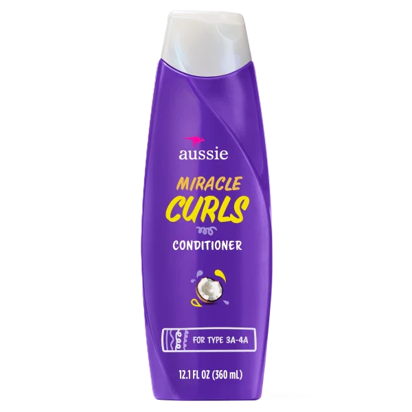 Aussie Miracle Curls Conditioner, 12.1 oz, nourishes, moisturizes, and reduces frizz