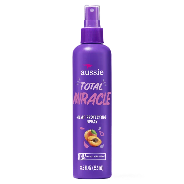 Aussie Total Miracle Heat Protecting Spray, 8.5 oz,  protect hair from heat from essential styling tools
