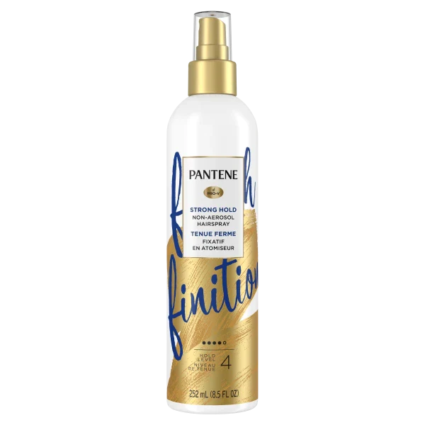 Pantene Strong Hold Non-Aerosol Hairspray, 8.5 Fl. Oz, Level 4 spray is humidity resistant and has the strength to help hold hair in place all day
