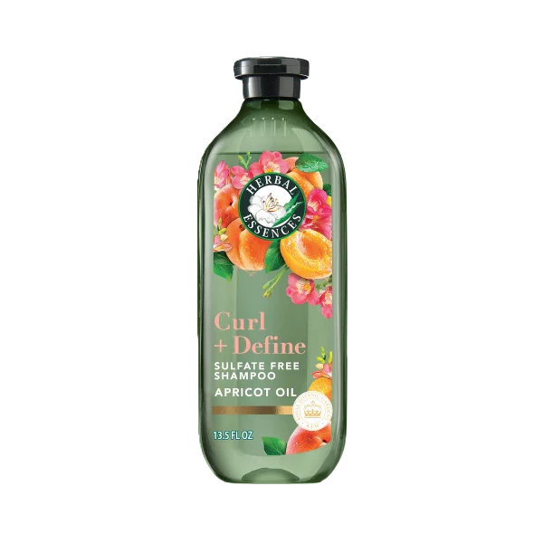 Herbal Essences Pure Plants Apricot Oil Curl Define Shampoo bottle 13.5 fl oz sulfate free for soft moisturized curls