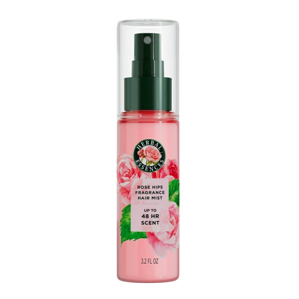 Herbal Essences Rose Hips Fragrance Hair Mist bottle 3.2 fl oz with floral notes of rose lily and apple for 48hr scent